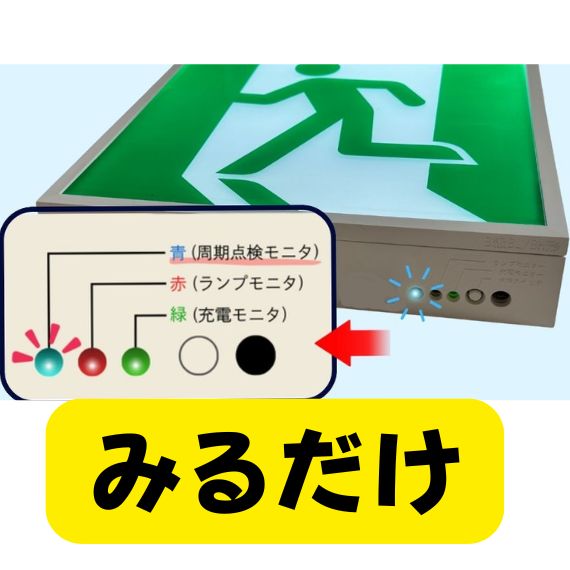 誘導灯Ｂ級ＢＬ型壁埋込　みるだけ