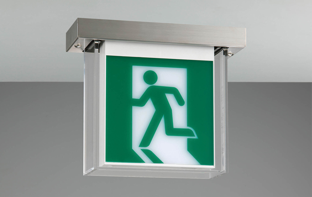 防湿防雨天井直付両面誘導灯