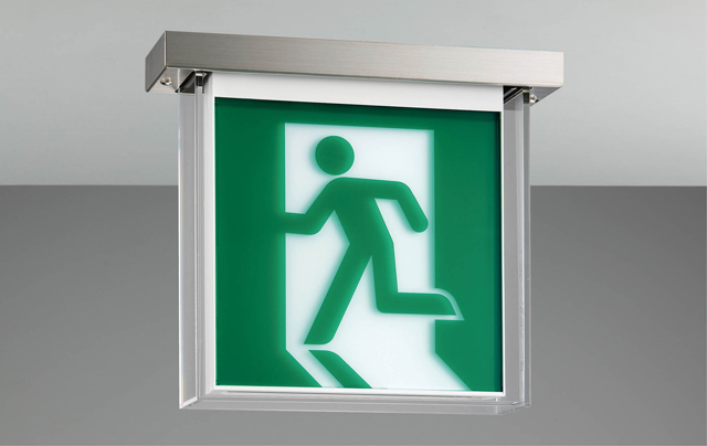 防湿防雨天井直付両面誘導灯