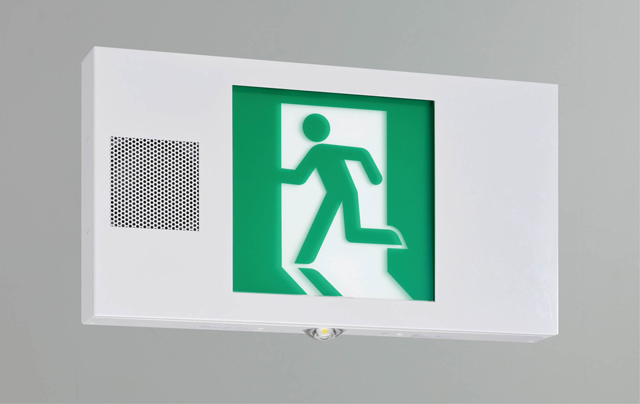 音声点滅天壁直付両面誘導灯