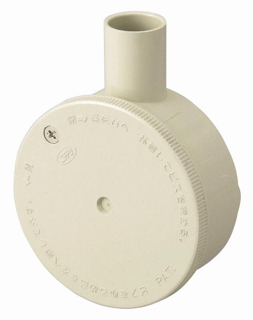 露出用丸型ボックス１６（１方出）［ワンタッチ式］アイボリー