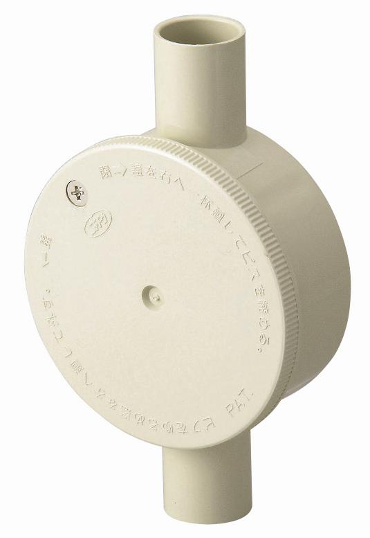 露出用丸型ボックス１６（２方出）［ワンタッチ式］アイボリー