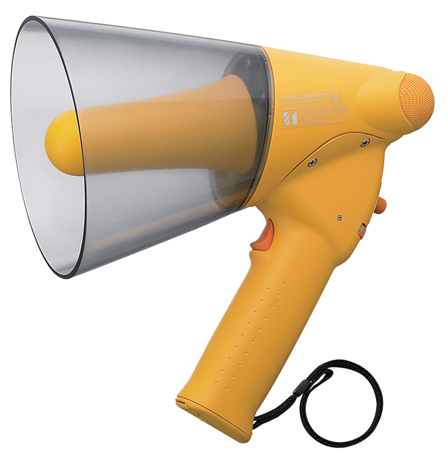 防滴メガホン　６Ｗ　ホイッスル音付