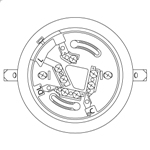 確認灯付感知器ベース　（２信号）　埋込型